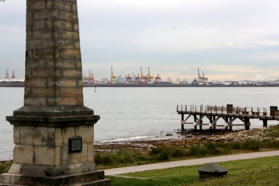 Capt Cook's landing site at Botany Bay with Port Botany on the northern shore.